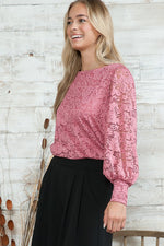 Women's Laced Blouse Mauve