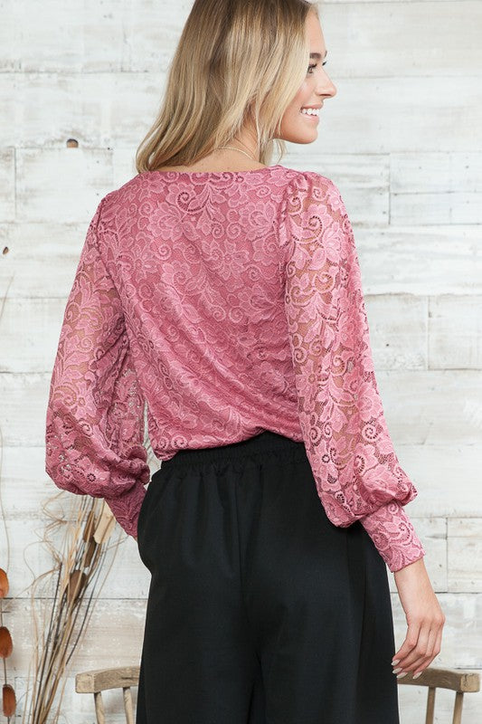 Women's Laced Blouse Mauve