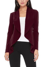 Women's Solid Color Waist Length Blazer