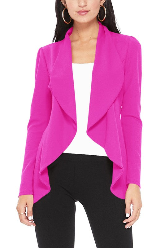 Women's Solid Color Waist Length Blazer