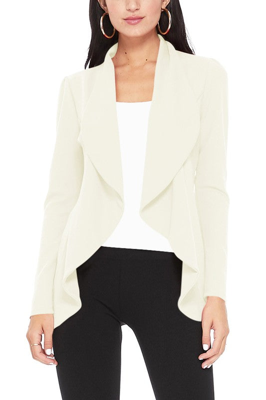 Women's Solid Color Waist Length Blazer