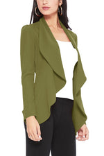 Women's Solid Color Waist Length Blazer