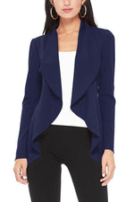 Women's Solid Color Waist Length Blazer