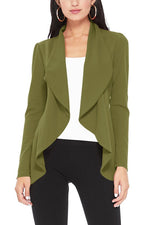 Women's Solid Color Waist Length Blazer