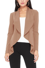 Women's Solid Color Waist Length Blazer