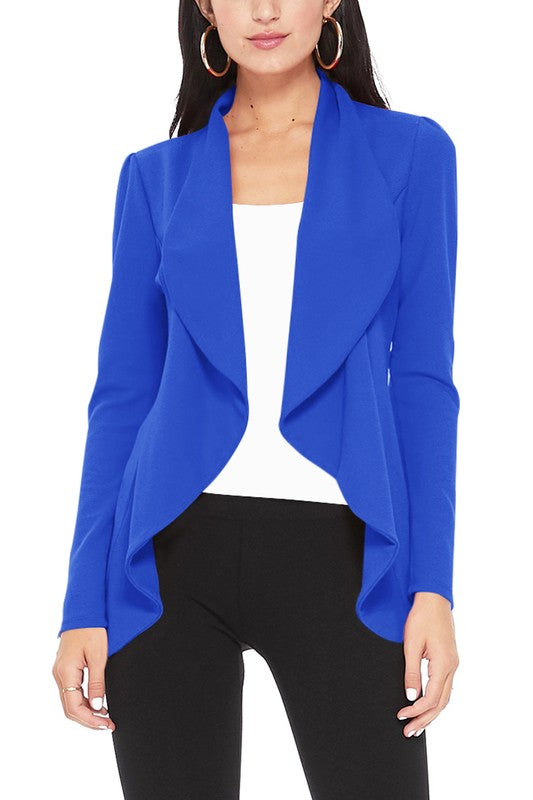 Women's Solid Color Waist Length Blazer