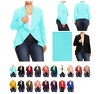 Women's Plus Size Casual Solid Color Open Front Blazer