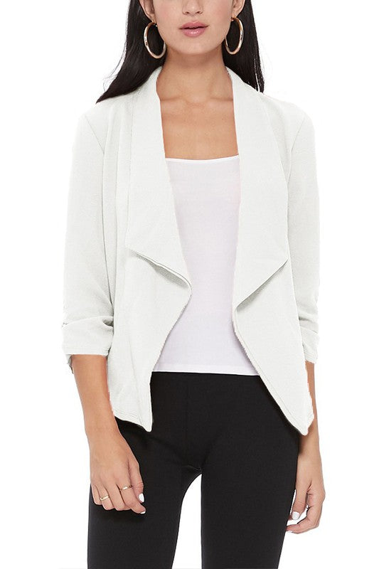 Women's Casual Solid Waist Length Blazer