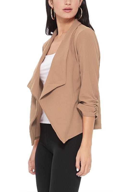 Women's Casual Solid Waist Length Blazer