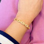 Alternatively Linked Open Bangle Bracelet