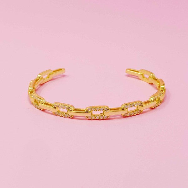 Alternatively Linked Open Bangle Bracelet