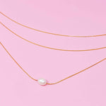 Layered Freshwater Pearl Pendant Necklace