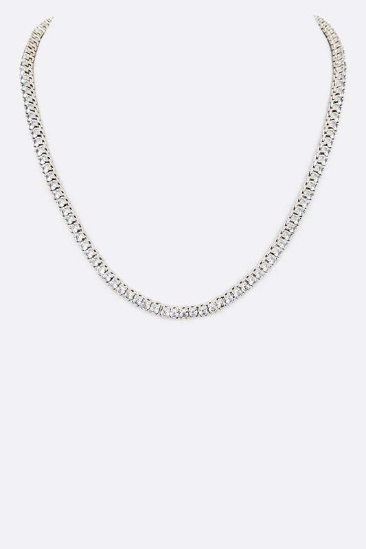 17 Cubic Zirconia Tennis Necklace