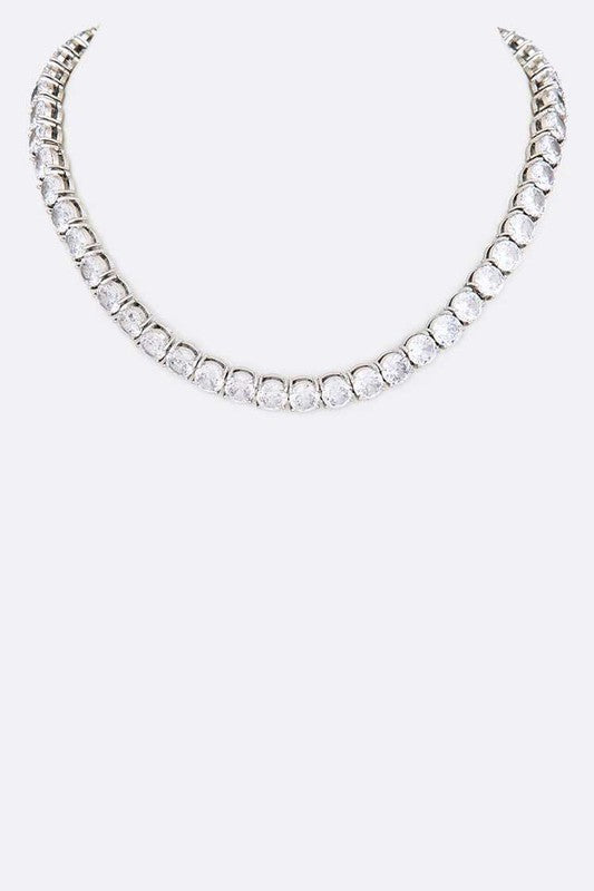 16 Cubic Zirconia Collar Necklace