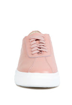 Magull Solid Lace Up Leather Sneakers