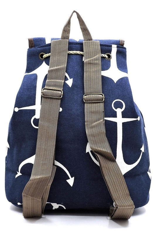 Tribal Printed Canvas Backpack