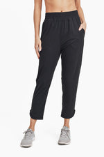 Women's Athleisure Joggers with Curved Notch Hem