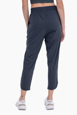 Women's Athleisure Joggers with Curved Notch Hem