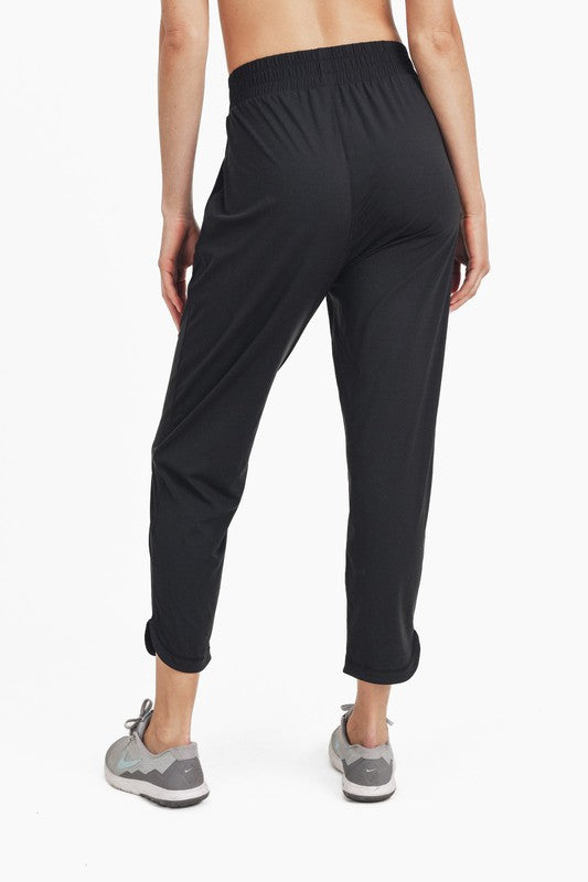 Women's Athleisure Joggers with Curved Notch Hem