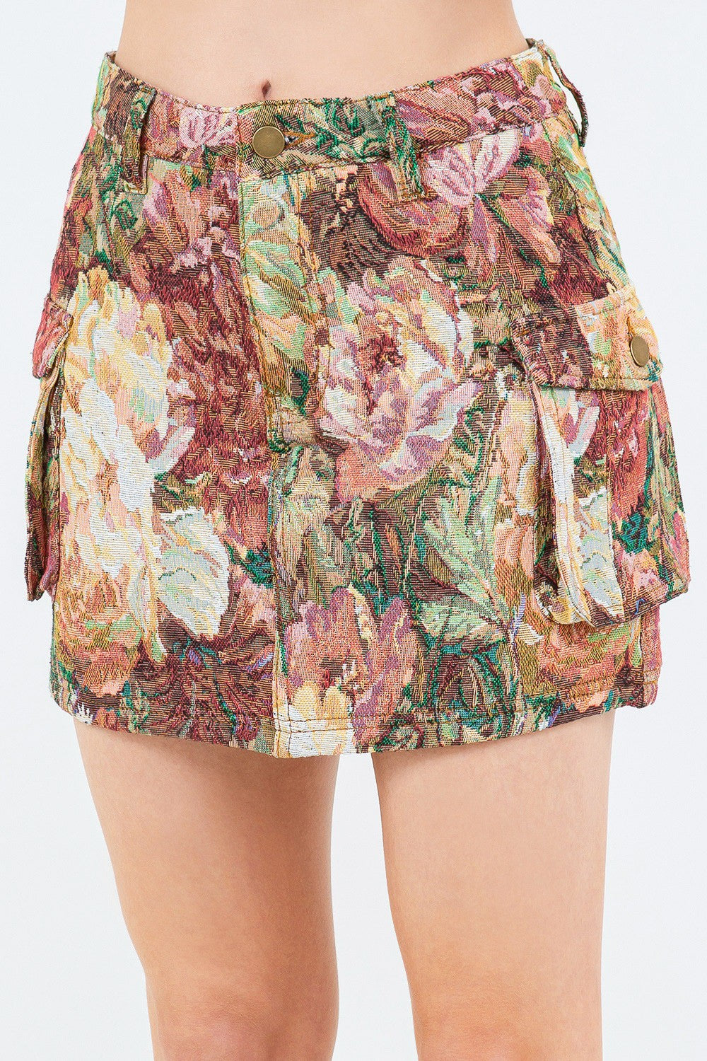 American Bazi Jacquard Weave Cargo Pocket Skirt