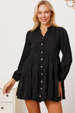 Ruffled Button Up Long Sleeve Tiered Shirt