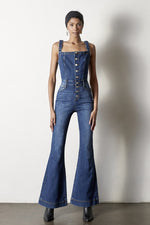 Front Buttons Women's Jumpsuit Flare