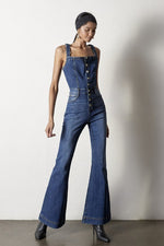 Front Buttons Women's Jumpsuit Flare