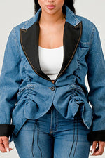 Athina Women's Cute Stylish Denim Blazer