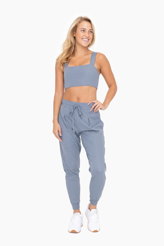 Women's Solid Pleated Front Joggers