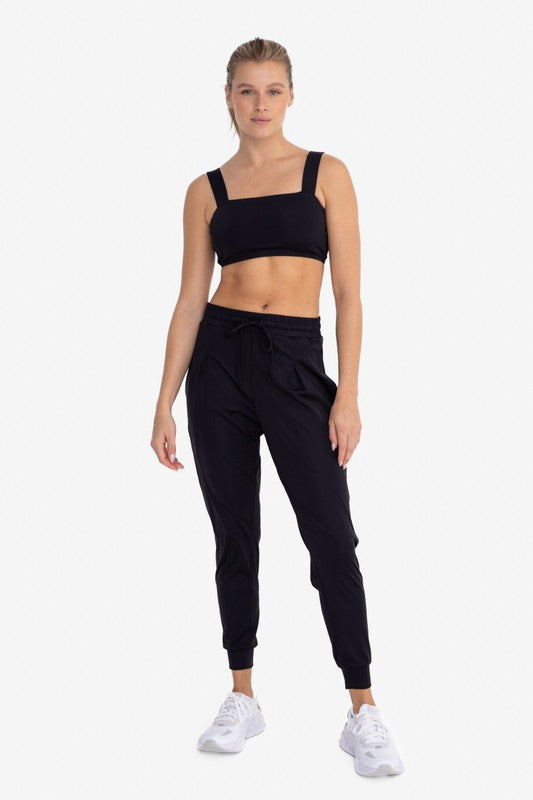 Women's Solid Pleated Front Joggers