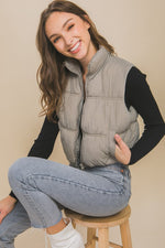 Women's Stylish High Neck Puffer Vest for Winter