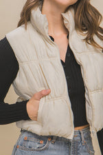 Women's Stylish High Neck Puffer Vest for Winter