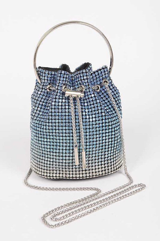 Rhinestone Top Handle Crossbody Swing Clutch Bag