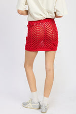 CROCHET MINI SKIRT WTIH ROSETTE DETAIL