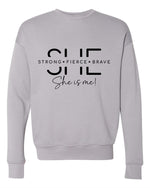 Women's She Is Strong Printed Bella Premium Sweatshirt