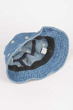 Flowre Embroidered Denim Bucket Hat