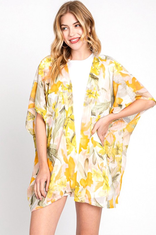 Floral Light Weight Kimono Cover UP