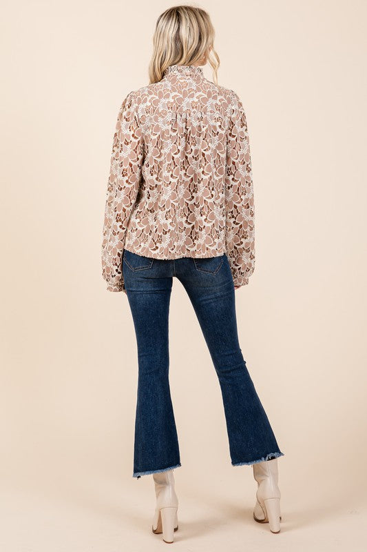 Floral Eyelet Laced Blouse