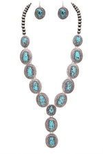 Stone Link Western Statement Necklace Set