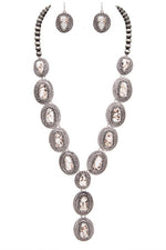 Stone Link Western Statement Necklace Set