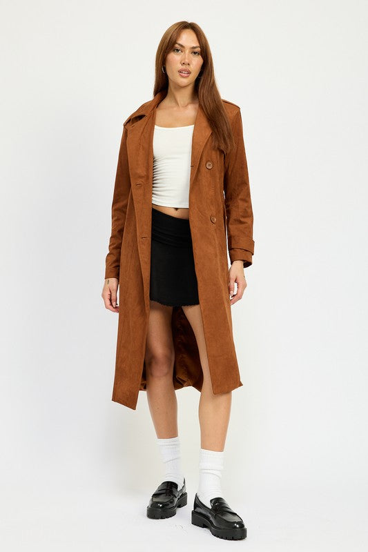 Suede Trench Coat