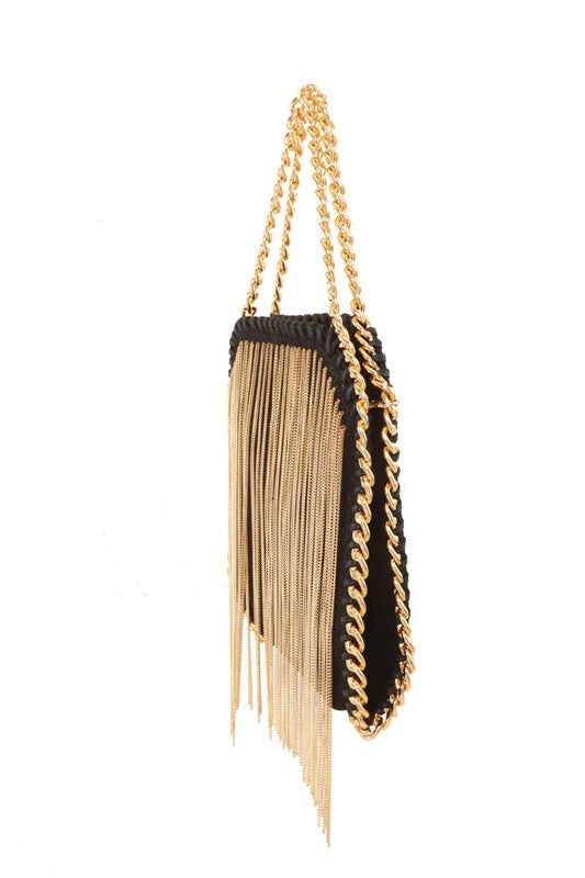 Metal Fringe Chain Crossbody Bag