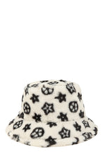 Pattern Print Fur Bucket Hat