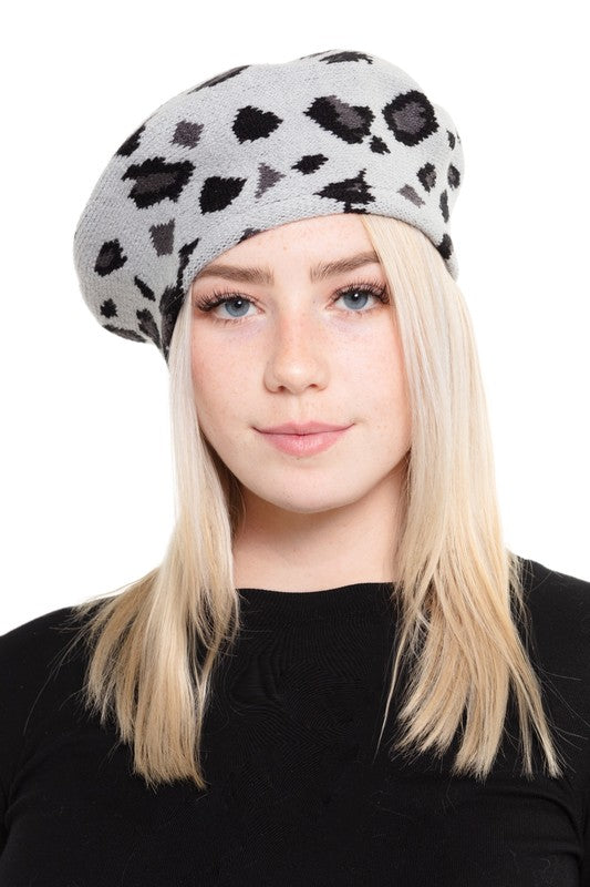 Leopard Stretchy Beret