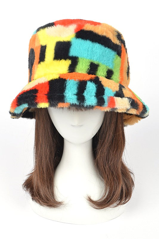 Women's Plushy Faux Fur Bucket Hat