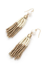 Beaded Tassel Fringe Earrings