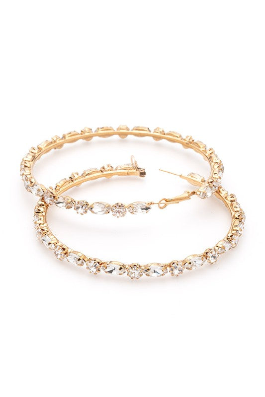 Women's 90MM Iconic Crystal Hoop Earrings