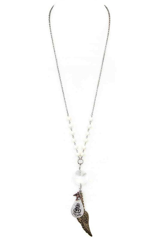 HOPE Mix Charm Long Pendant Necklace