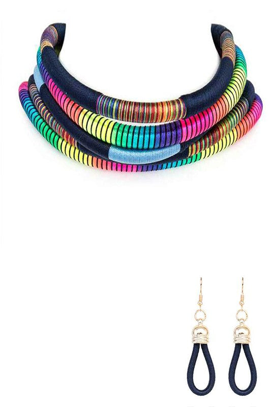 Mix Color Rope Chain Magnetic Collar Necklace Set