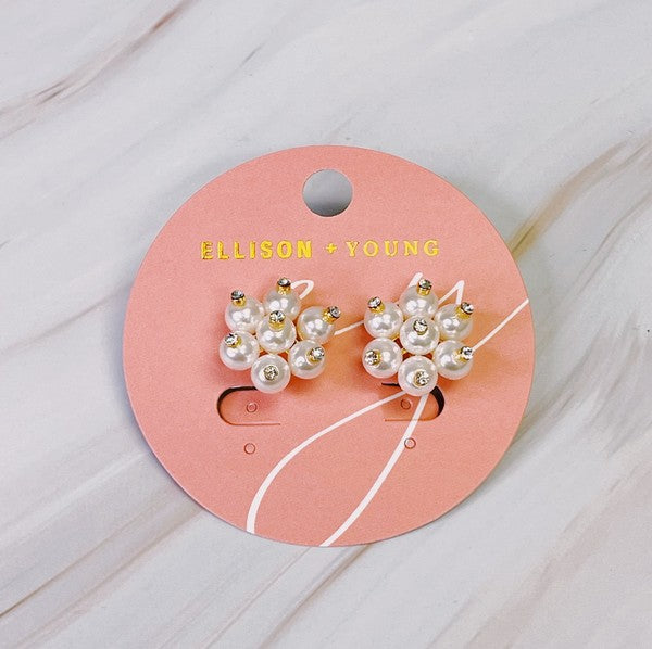 Pearl Blooming Stud Earrings